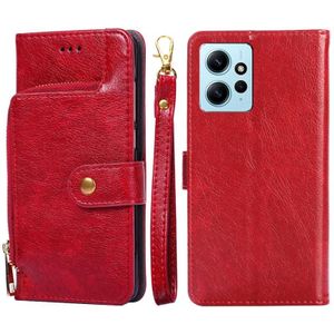 Voor Xiaomi Redmi Note 12 4G Global Zipper Bag Leather Phone Case(Rood)