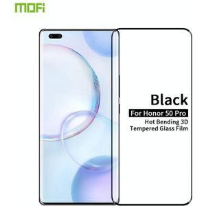 For Honor 50 Pro MOFI 9H 3D Explosion Proof Thermal Bending Full Screen Covered With Tempered Glass Film(Black)