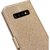 Voor Samsung Galaxy S10+ Glitter Poeder Liefde Lederen Telefoonhoes (Goud)