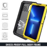 Shockproof Waterproof Dustproof Metal + Silicone Phone Case with Screen Protector For iPhone 13 Pro Max(Yellow)