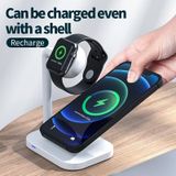 adj-984 2 in 1 Electromagnetic Induction Wireless Charger for Mobile Phones & Apple Watches & AirPods(White)