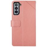 Voor Samsung Galaxy S21 FE 5G Y Stitching Horizontale Flip Leren Case met Houder & Card Slots & Portemonnee & Photo Frame (Rose Gold)