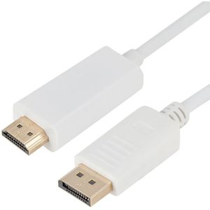 DisplayPort Male to HDMI Male Adapter Cable  Length: 1.8m(White)