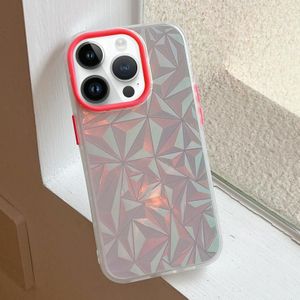 Voor iPhone 12 Pro Max Laser Diamond Patroon Frosted Telefoonhoesje (Rood)