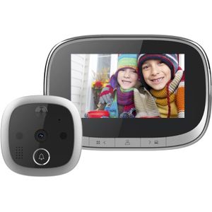 SF550 4.3 inch Screen 1.0MP Security Digital Door Viewer with 12 Polyphonic Music  Support PIR Motion Detection & Infrared Night Vision & 145 Degrees Wide Angle & TF Card (Black)