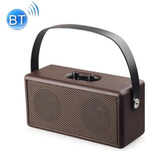 D30 Portable Subwoofer Wooden Bluetooth 4.2 Speaker  Support TF Card & 3.5mm AUX & U Disk Play(Brown)