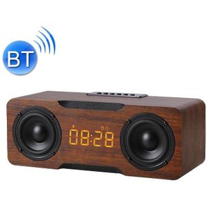 M8C Multifunctional Alarm Clock Bluetooth Speaker(Dark Brown)