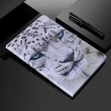 For Lenovo Tab M10 Plus TB-X606F Painted Pattern Horizontal Flip Leather Case with Holder & Card Slots & Wallet & Sleep / Wake-up Function (White Leopard)