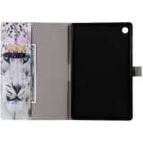 For Lenovo Tab M10 Plus TB-X606F Painted Pattern Horizontal Flip Leather Case with Holder & Card Slots & Wallet & Sleep / Wake-up Function (White Leopard)