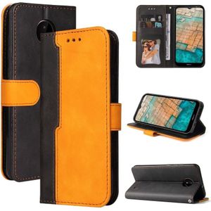 Voor Nokia C10 / C20 Business Stitching-Color Horizontale Flip PU lederen case met houder & kaart slots & fotolijst (oranje)