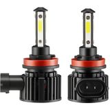 F8 H11 2 PCS 22W 3000LM 6000K Four Side DOB LED Headlight Fog Light Bulbs High Beam Conversion Kit DC 9-32V