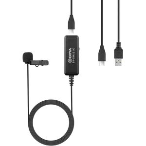 BOYA BY-DM10 UC USB-C / Type-C Plug Broadcast Lavalier Microphone with Windscreen  Cable Length: 6m (Black)
