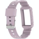 Voor Fitbit Charge 4 Silicone One Body Armor Watch Strap (Light Purple)