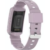 Voor Fitbit Charge 4 Silicone One Body Armor Watch Strap (Light Purple)