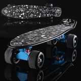 Shining Fish Plate Scooter Single Tilt Four Wheel Skateboard with 72mm Grinding Wheel(Black Blue)