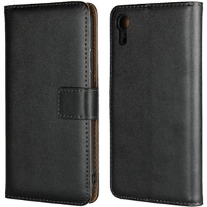 Leather Horizontal Flip Holster for iPhone XR  with Magnetic Clasp and Bracket and Card Slot and Wallet(Black)