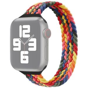 Kleine taille single lus nylon vlecht vervanging horlogeband voor Apple Watch Series 7 41mm / 6 & SE & 5 & 4 40mm / 3 & 2 & 1 38mm  Grootte: S 135mm