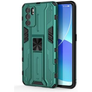For OPPO Reno6 Pro 5G Supersonic PC + TPU Shock-proof Protective Case with Holder(Green)