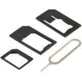 Dual Nano Sim Cutter for iPhone 5 / iPhone 4S & 4 (With Nano SIM to Micro SIM Card Adapter + Nano SIM to Standard SIM Card Adapter + Micro SIM to Standard SIM Card Adapter + Sim Card Tray Holder Eject Pin Key Tool)(Black)