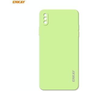 ENKAY ENK-PC072 Hat-Prince Liquid Silicone Straight Edge Shockproof Protective Case For iPhone XS Max(Light Green)