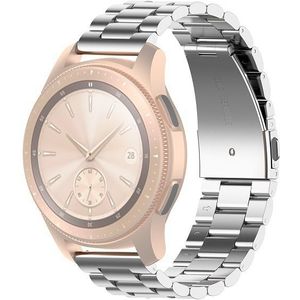 For Huawei GT2/GT/Samsung Galaxy Watch 46mm R800/Samsung Gear S3 Universal Three Beads Stainless Steel Watch Wrist Strap 22mm(Silver)