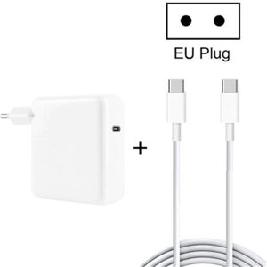 96W USB-C / Type-C Power Adapter Portable Charger with 1.8m USB-C / Type-C to USB-C / Type-C Charging Cable  EU Plug