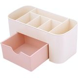 Multifunctionele 6 rasters bureaublad cosmetica tafelgerei organiseren puin opslag Box Container houder met Drawer(Pink)