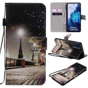 Voor Samsung Galaxy S20 FE geschilderd patroon horizontale flip lederen hoesje  met portemonnee & houder & kaart slots & lanyard (cityscape)
