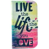 LIVE the LIFE You LOVE Pattern Horizontal Flip Leather Case with Card Slots & Wallet & Holder for Galaxy Ace Style LTE / G357