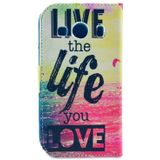 LIVE the LIFE You LOVE Pattern Horizontal Flip Leather Case with Card Slots & Wallet & Holder for Galaxy Ace Style LTE / G357