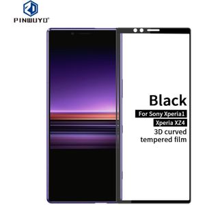 PINWUYO 9H 3D Curved Tempered Glass Film for Sony Xperia 1 / Xperia XZ4?Black?