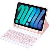C06B ultradunne snoepkleuren Bluetooth-toetsenbord Tablet Case voor iPad Mini 6  met Stand & Pen Slot (Pink)