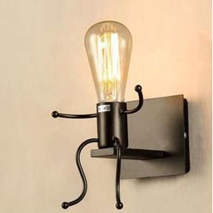 Personality Creative Retro Wrought Iron Villain Wall Lamp without Bulb