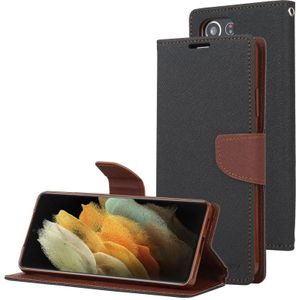 For Samsung Galaxy S21 Ultra 5G GOOSPERY FANCY DIARY Horizontal Flip PU Leather Case with Holder & Card Slots & Wallet (Black)