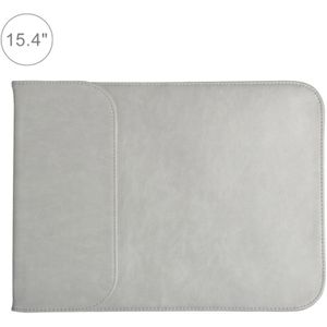 15.4 inch PU + Nylon Laptop Bag Case Sleeve Notebook Carry Bag  For MacBook  Samsung  Xiaomi  Lenovo  Sony  DELL  ASUS  HP (Grey)