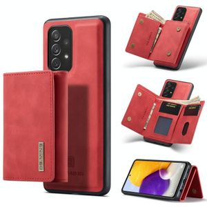 For Samsung Galaxy A72 5G / 4G DG.MING M1 Series 3-Fold Multi Card Wallet + Magnetic Back Cover Shockproof Case with Holder Function(Red)