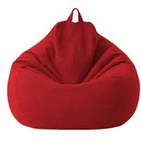 Lazy Sofa Bean Bag Chair Fabric Cover  Size: 80x90cm(Red)