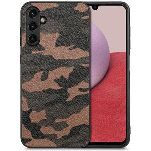 Voor Samsung Galaxy A14 4G Camouflage lederen achterkant telefoonhoes