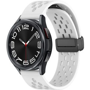 Voor Samsung Galaxy Watch 6 Classic 47 mm 20 mm vouwmagneetsluiting siliconen horlogeband