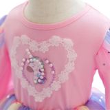 Children Dress With Flying Sleeves Rainbow Sequined Mesh Princess Dress (Color:Pink Size:130)