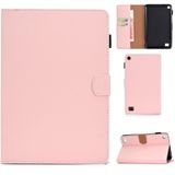 For Kindle Fire 7(2015/2017/2019) Solid Color Tablet PC Universal Magnetic Horizontal Flip Leather Case with Card Slots & Holder(Pink)