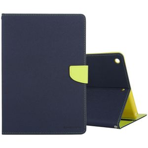 GOOSPERY FANCY DIARY for iPad 10.2 Cross Texture Leather Case with Card Slot & Holder & Wallet (Navy Blue)