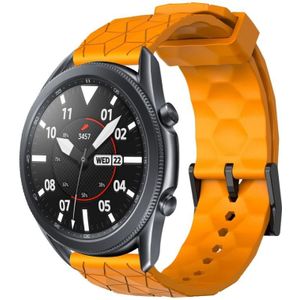 Voor Samsung Galaxy Watch3 45 mm 22 mm voetbalpatroon effen kleur siliconen horlogeband