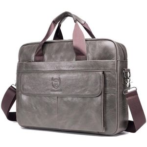 BUFF CAPTAIN 046 Men Leather Briefcase First-Layer Cowhide Computer Handbag(Iron Gray)