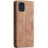 For Galaxy A71 CaseMe Multifunctional Horizontal Flip Leather Case  with Card Slot & Holder & Wallet(Brown)