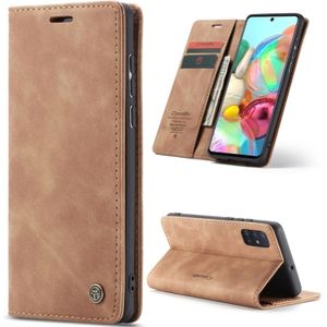 For Galaxy A71 CaseMe Multifunctional Horizontal Flip Leather Case  with Card Slot & Holder & Wallet(Brown)