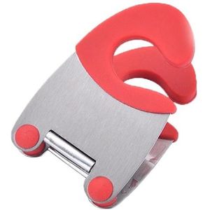5 PCS Stainless Steel Plastic Pan Edge Clamp Anti-Scald Rubber Bracket Kitchen Gadgets(Red)