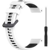 Voor Garmin Approach S70 47 mm sport tweekleurige siliconen horlogeband (wit + zwart)