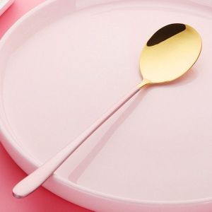 Simple Stainless Steel Titanium Plated Rice Spoon  Color:Gold  Pink