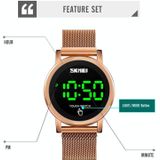 SKMEI 1668 Round Dial LED Digital Display Electronic Watch with Touch Luminous Button(Rose Gold)